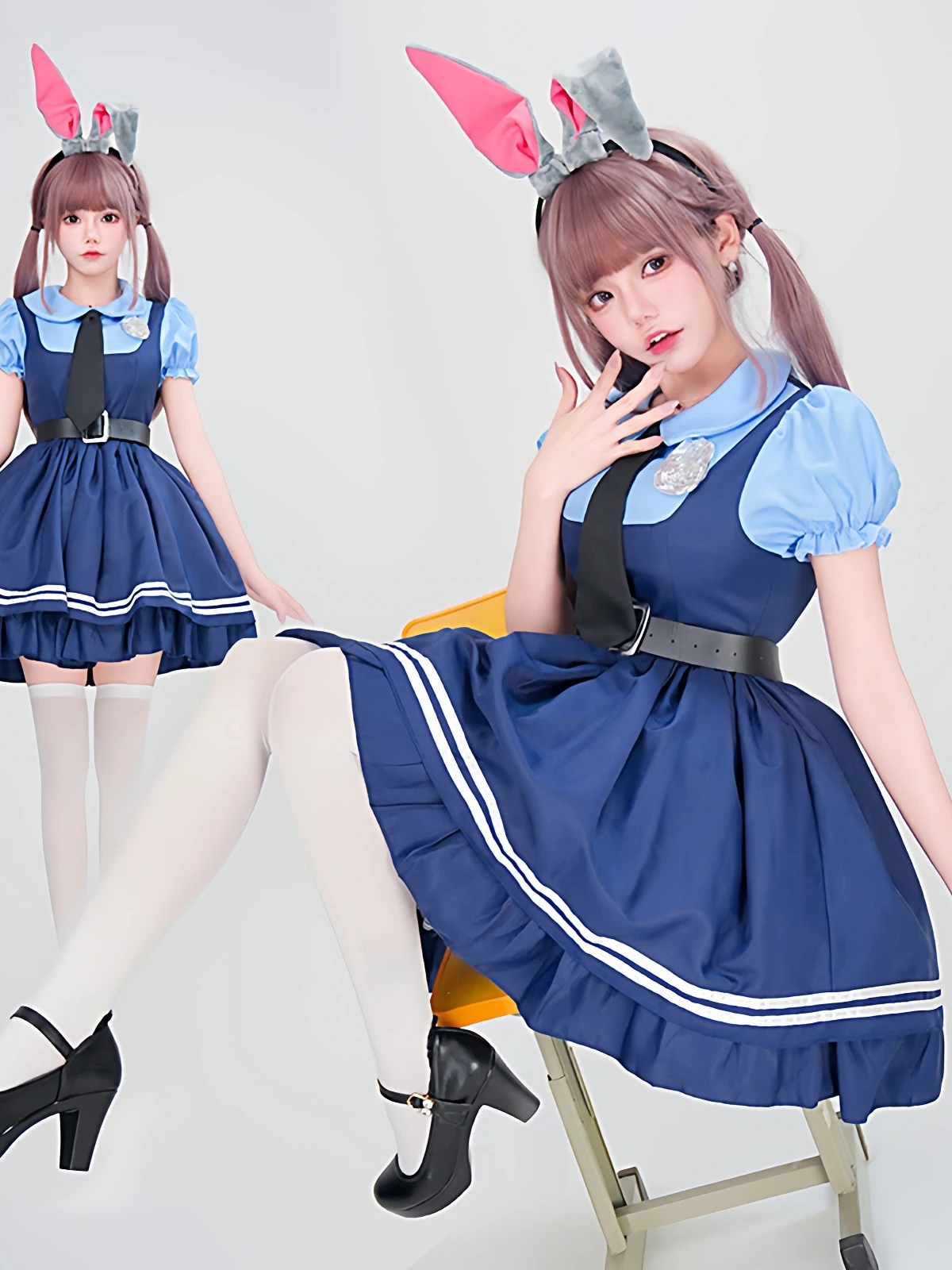 Zootopia Judy Rabbit Police Officer Cosplay Adult Costume Halloween Stage Performance Outfit Funny Animal City Theme Party Wear