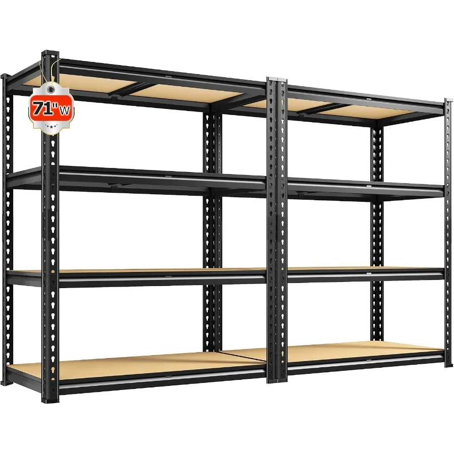 Set of 2 Adjustable Storage Shelves for Garage Pantry Kitchen