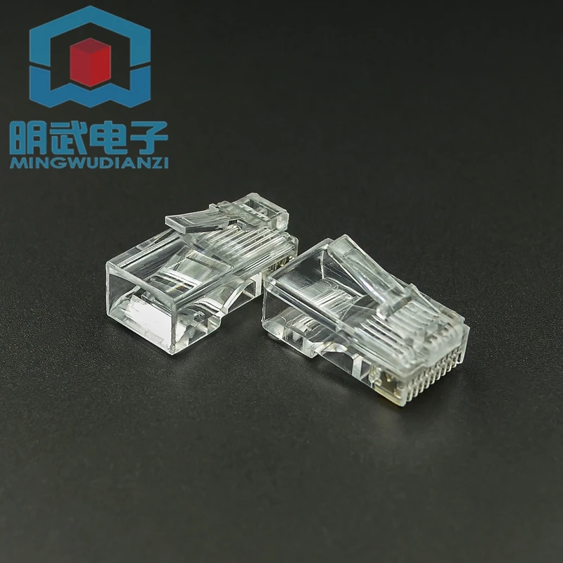Netwerkkabel Crystal Head Geperforeerde netwerkkabelkop Netwerk vergulde connector Netwerkkabel RJ45-connector