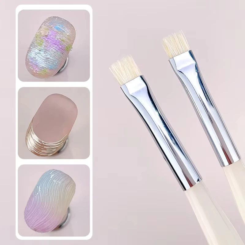 Kaniu 1/2Pcs Hard Bristle Nail Art Brush Beginner Friendly Modeling Brush Gel Painting Stripe Pen for DIY Nail Art Painting Tool