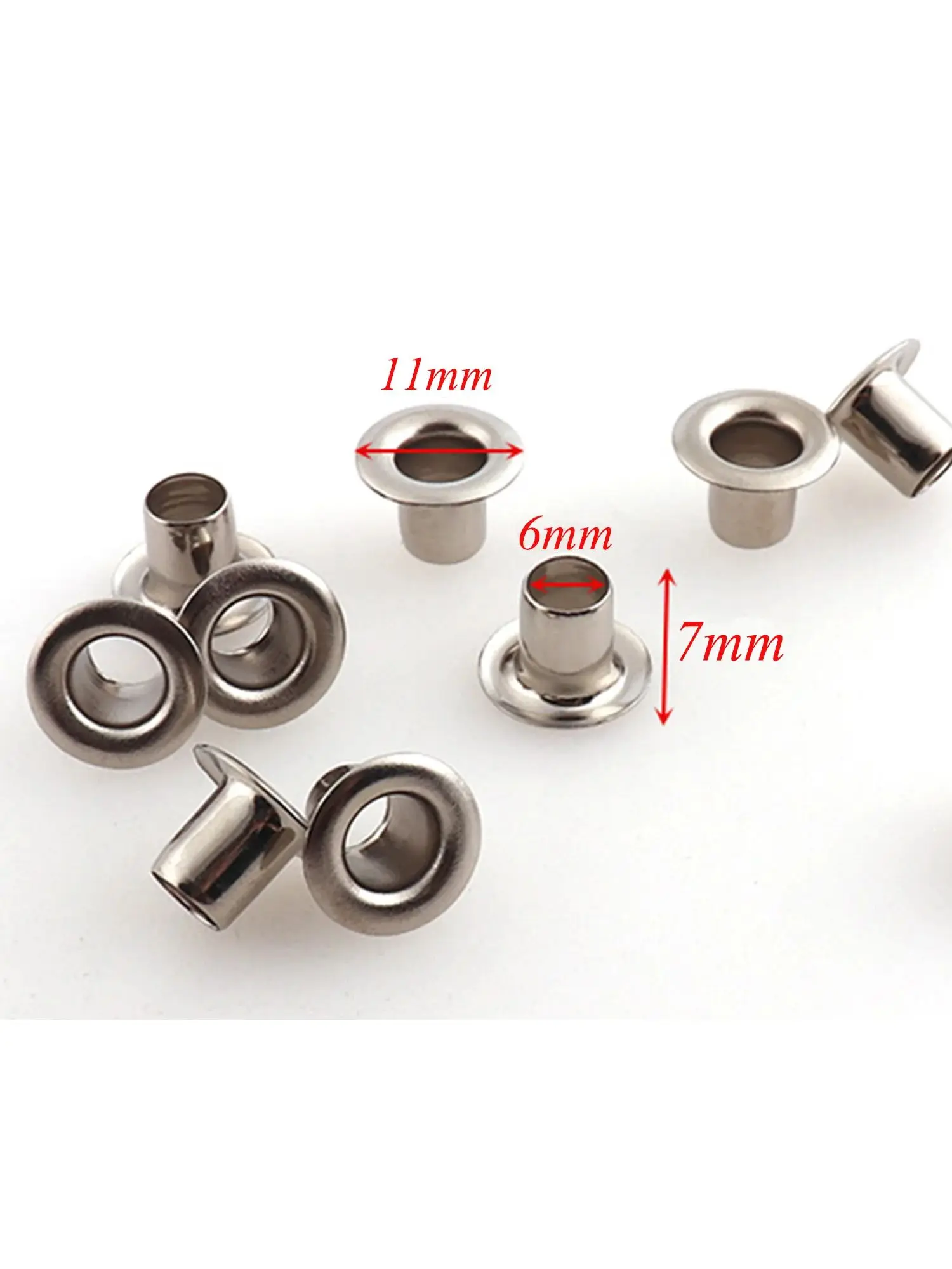 50/100sets Mental Eyelets Scrapbook Grommets 11*6*7mm for Leather Craft DIY Shoes Practical Accessory Fashion DIY Jewelry Parts