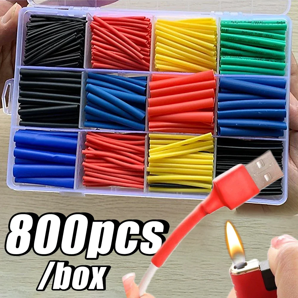 

Heat Shrink Tube Kit Thermoresistant Tubing Heat Shrink Wire Wrapping Electrical Connection Cable Insulation Sleeved Protecter