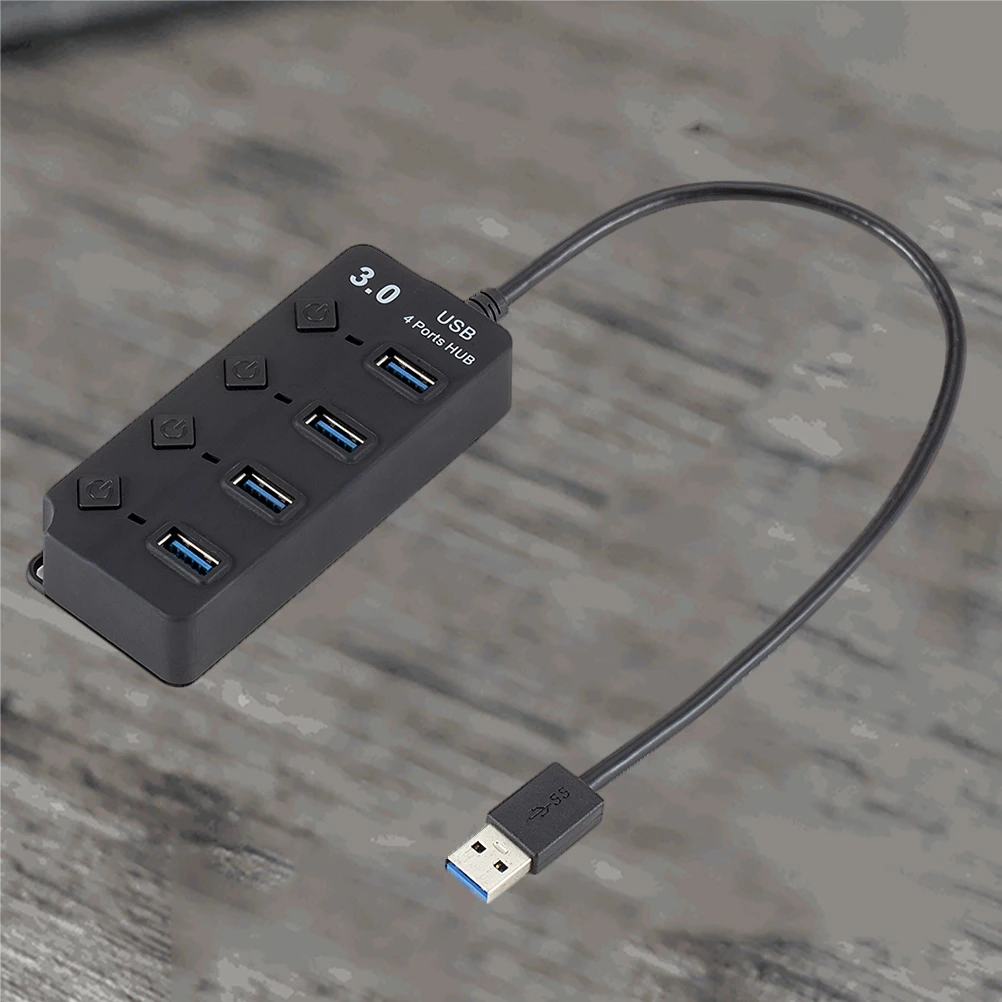 

4 Ports Hub .0 for MP Players Device Connector Reader Slim Durable Bus Usb Hub Power Splitter Adapter