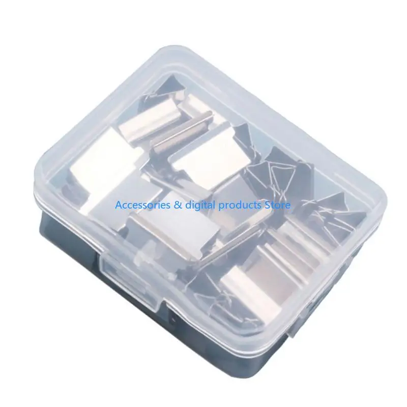 77JD Handheld Paper Clip Clamp Dispenser Refillable File Clamp Holder for Office