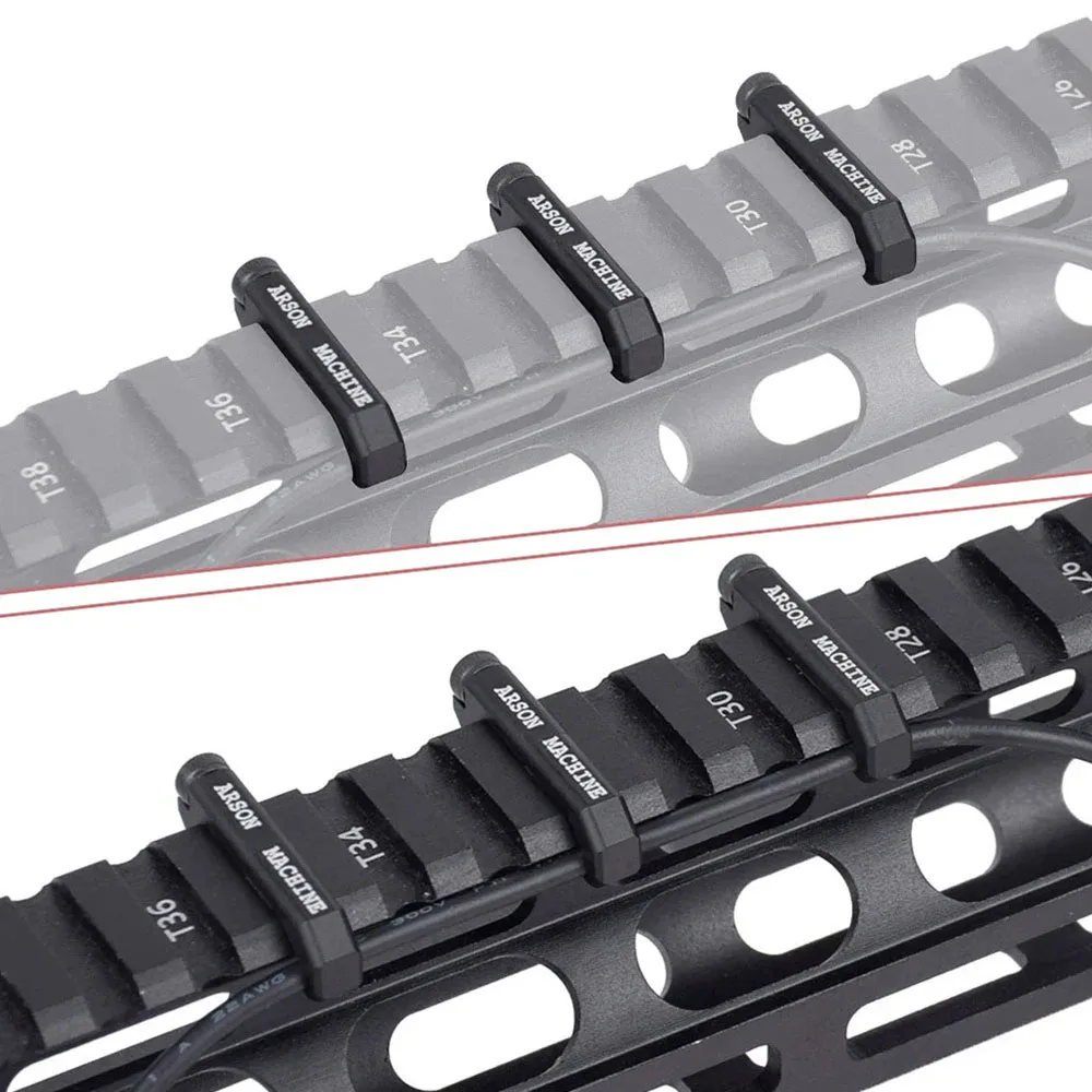 3Pcs/Set Tactical Cable Clamp Organizer Flashlight Cord Lock MLOK Pressure Switch Slot Wire Management Hunting Gear Secure Hold