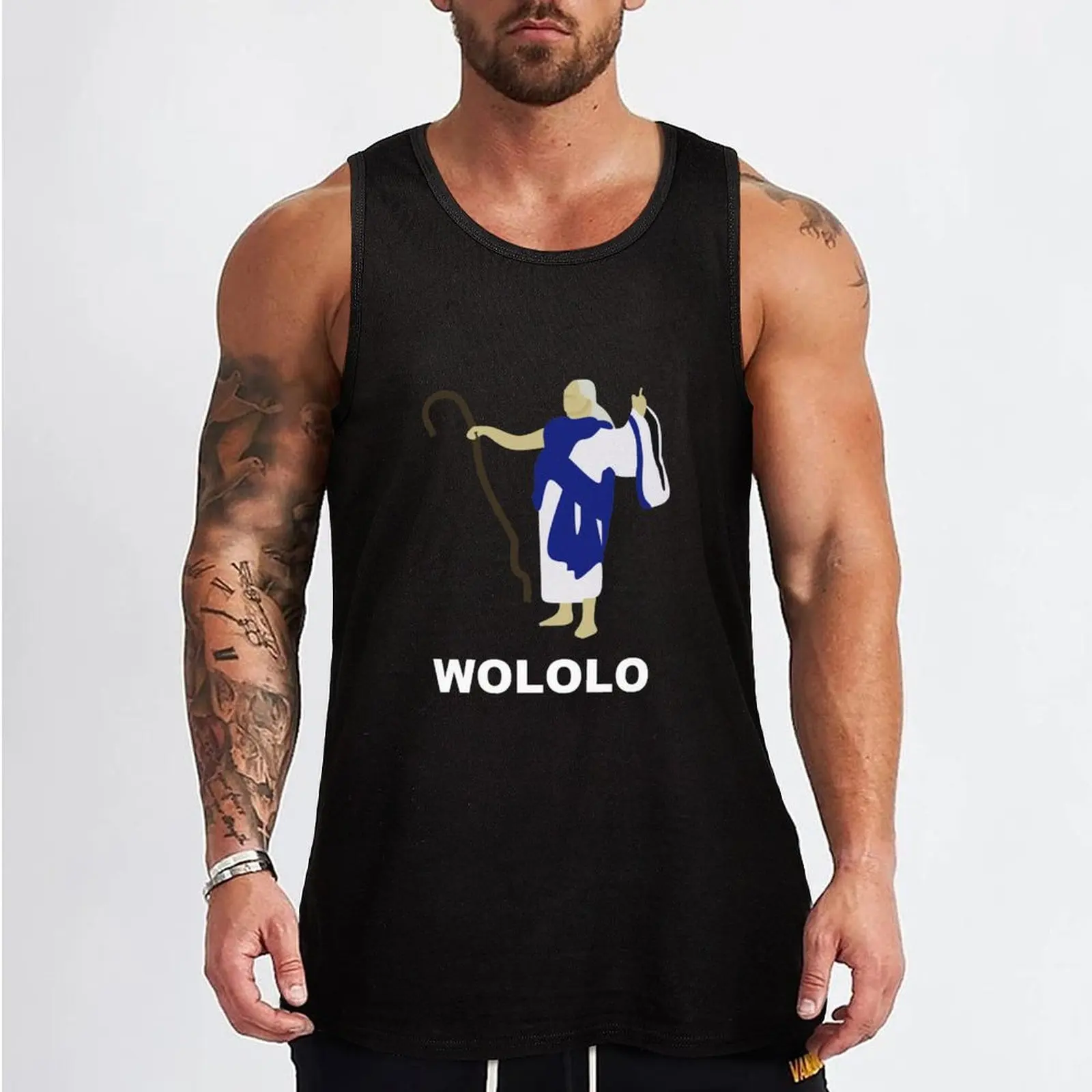 Wololo (Blue) Tank Top sleeveless gym shirts male Men's gym clothing gym clothing t-shirts