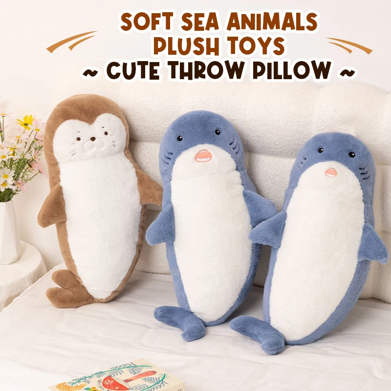 

70CM Seal Shark Plush Toy Soft Doll Stuffed Animal Pillow Sleep Cushion Home Decoration Boy Girl Birthday Valentines Gifts