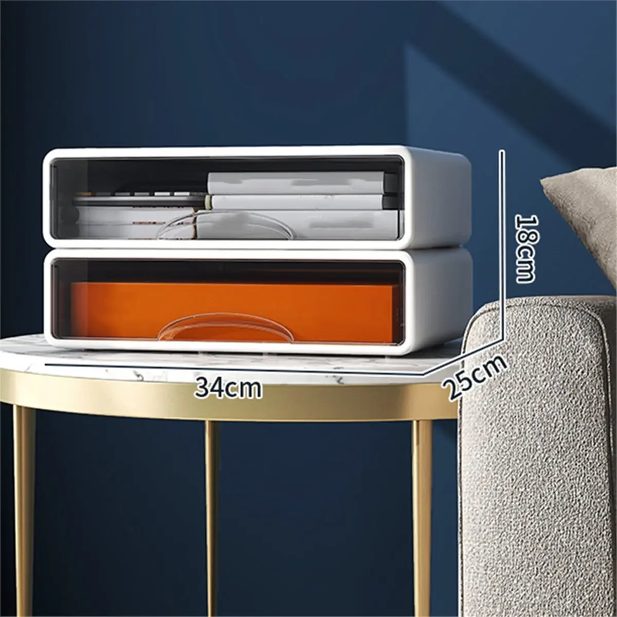 2026 Trend Plastic Box Desktop Organizer Drawer Makeup Storage Box Jewelry Container Stackable Large Storage Dustproof