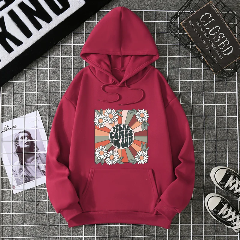 SEEK THE Sunflower Pattern Printing Damen Hoodie Amazon Independent Station Sommer New Style Baumwolle Rundhals Hoodie CYXX303