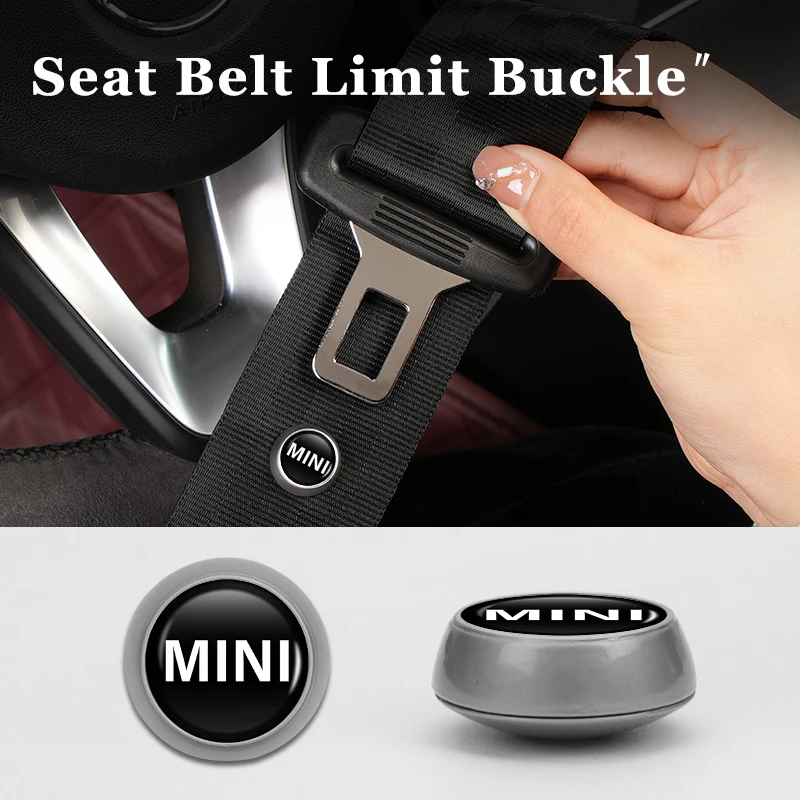 Car Logo Safety Belt Limit Buckle Seat Belt  Non-Slip Fixing Button For MINI Cooper One JCW R56 Countryman Paceman Clubman R58 R