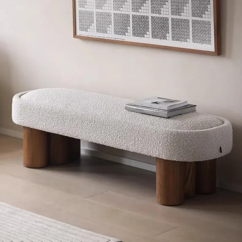 Nordic solid wood shoe changing stool, bedroom bedside stool simple shopping mall, bench stool rest stool