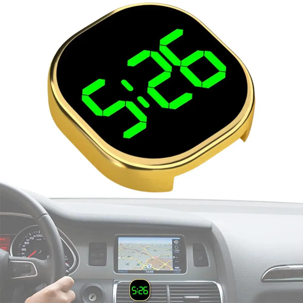 LED Car Electronic Watch Luminous Clocks Dashboard Stick-On Mini Digital Touch-Control Clocks LED Display Auto Ornament