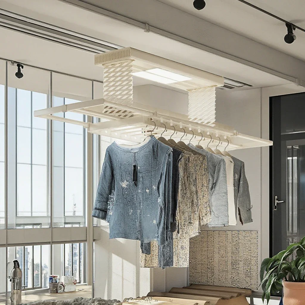 Intelligent Ceiling Mounted Clothes Drying Rack Lighting Drying Rack for Sale