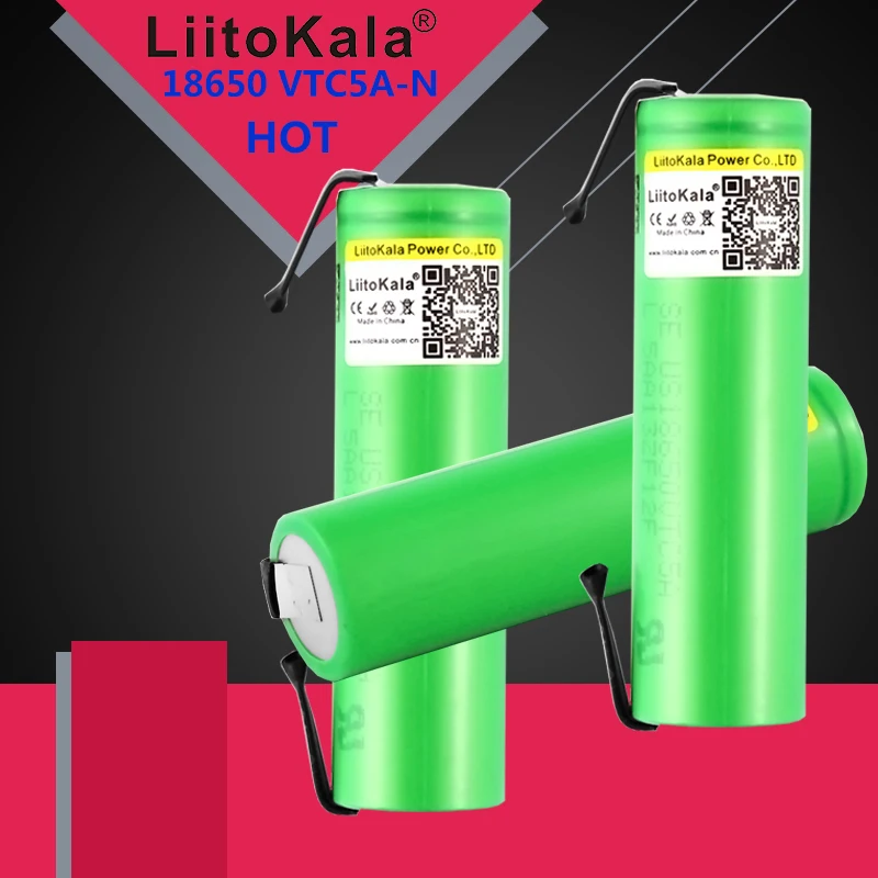 Liitokala Original battery For Sony 18650 VTC5A 2600mAh 3.6V High Drain 40A Li-ion Battery for vape E-cigarette Flashlight US186