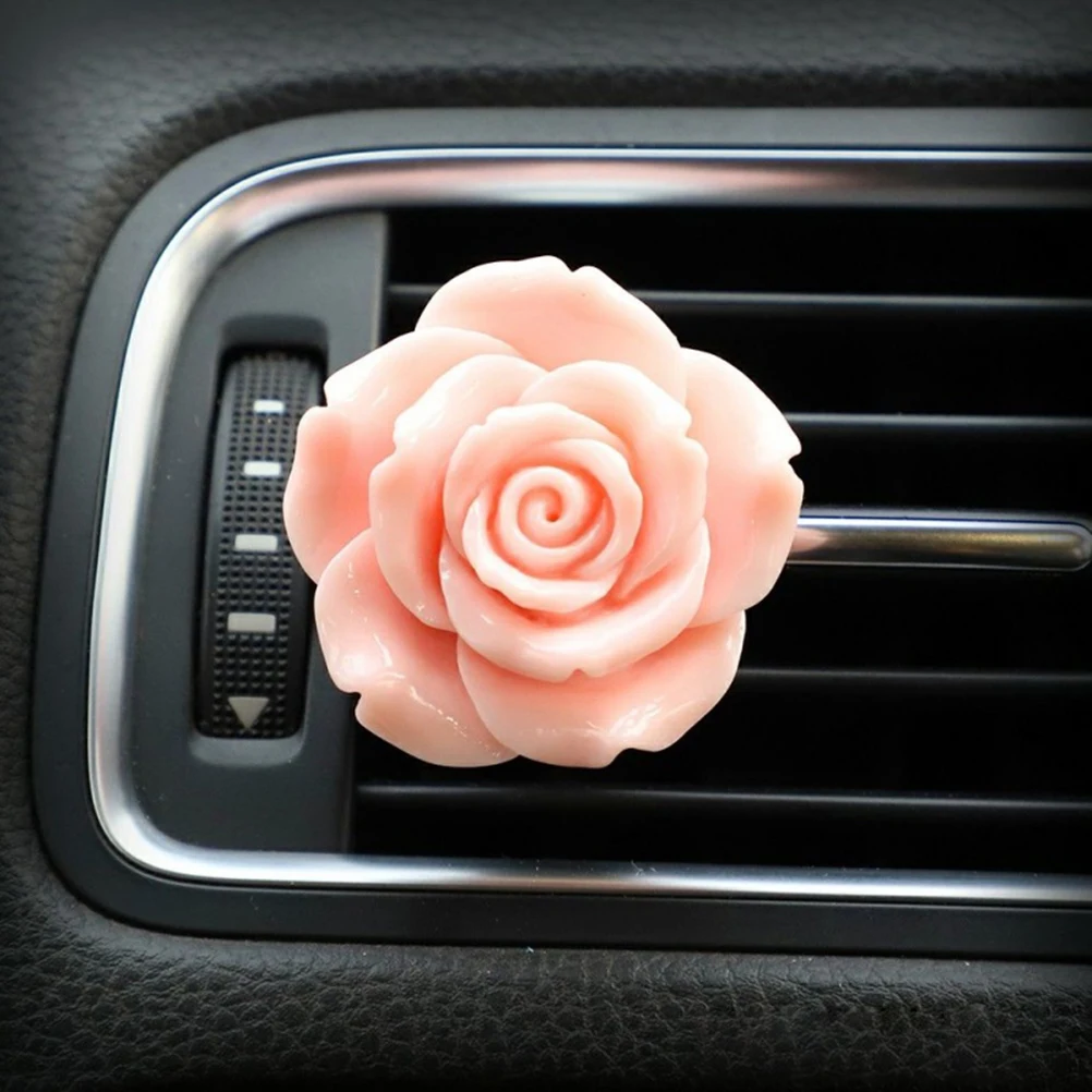 

Rose Shape Car Perfume Clip Freshener For Auto Interior Decor Aromatherapy Gift For Women Girls Pink