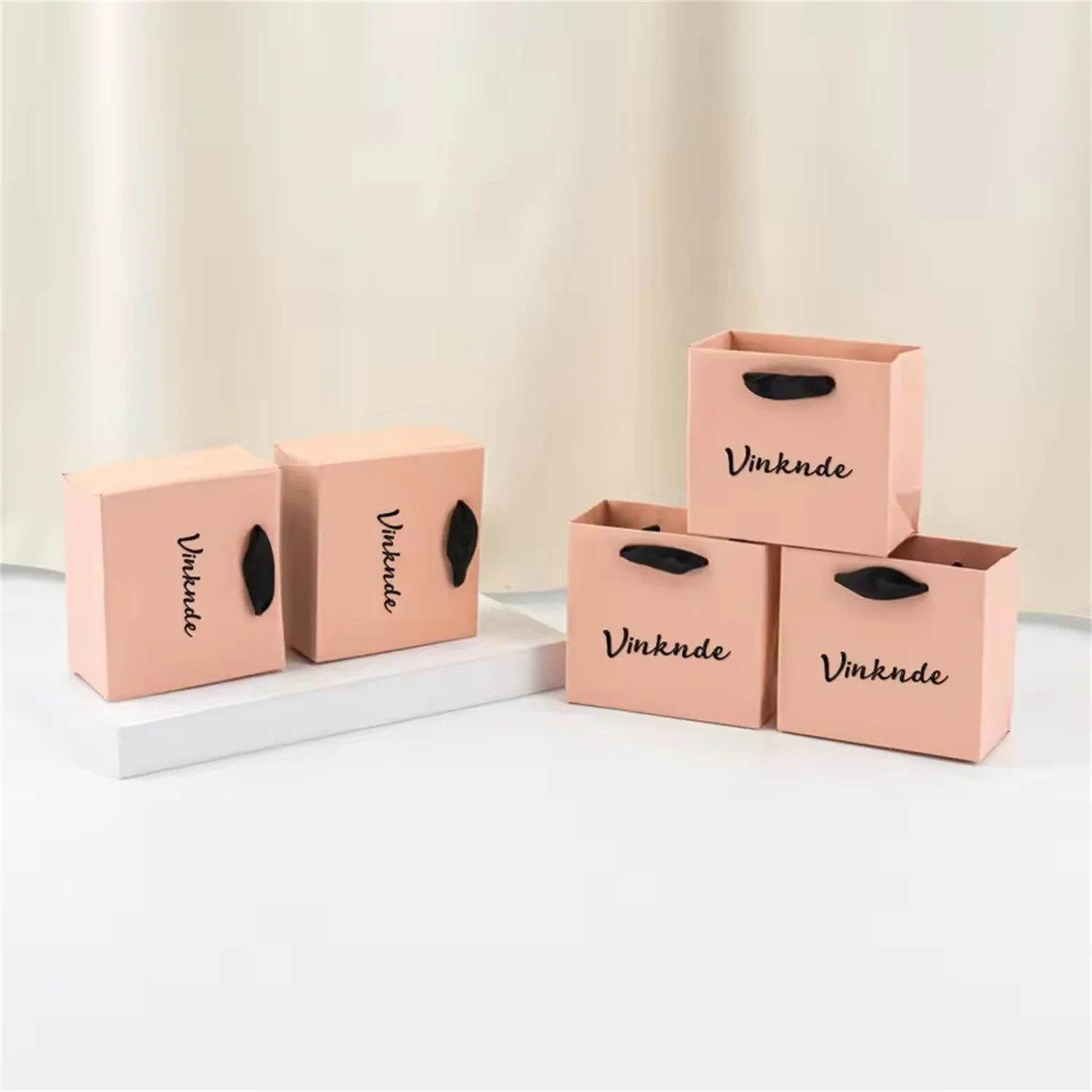 

Мини-маленькая ювелирная сумка из крафт-бумаги 12x11x6 см, подарочная сумка-тоут, упаковка для фестиваля богини, цветочное ожерелье, кулон, чехол для хранения, сумки