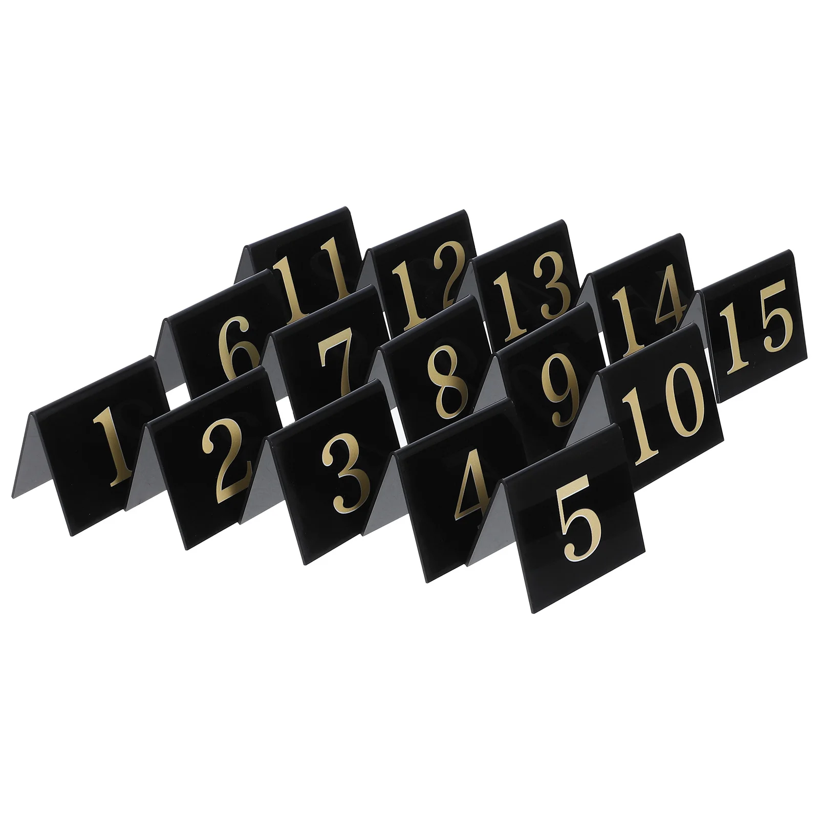 

15pcs Acrylic Table Number Markers Double Sided Black Background Detective Party Decorations Crime Scene Props