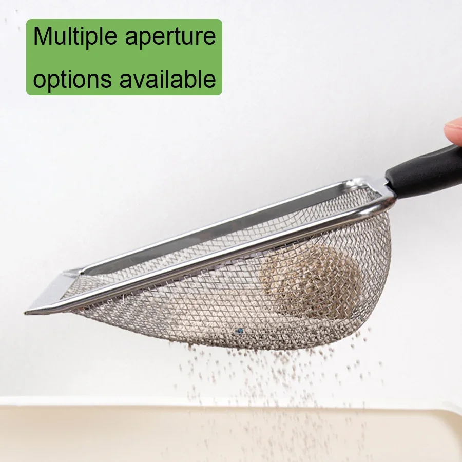 

Stainless steel cat litter shovel small hole bentonite mineral sand rutin chicken shovel multi hole filter shovel pet supplies