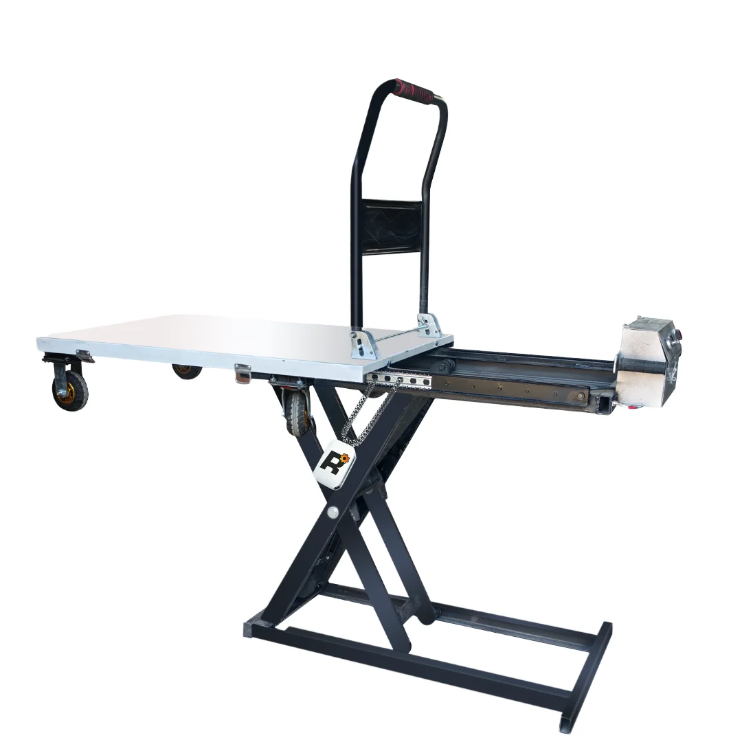 Portable 300kg 500kg Hydraulic Scissor Lift Tables Folding Electric Trolley 105x70cm Table Size Loading