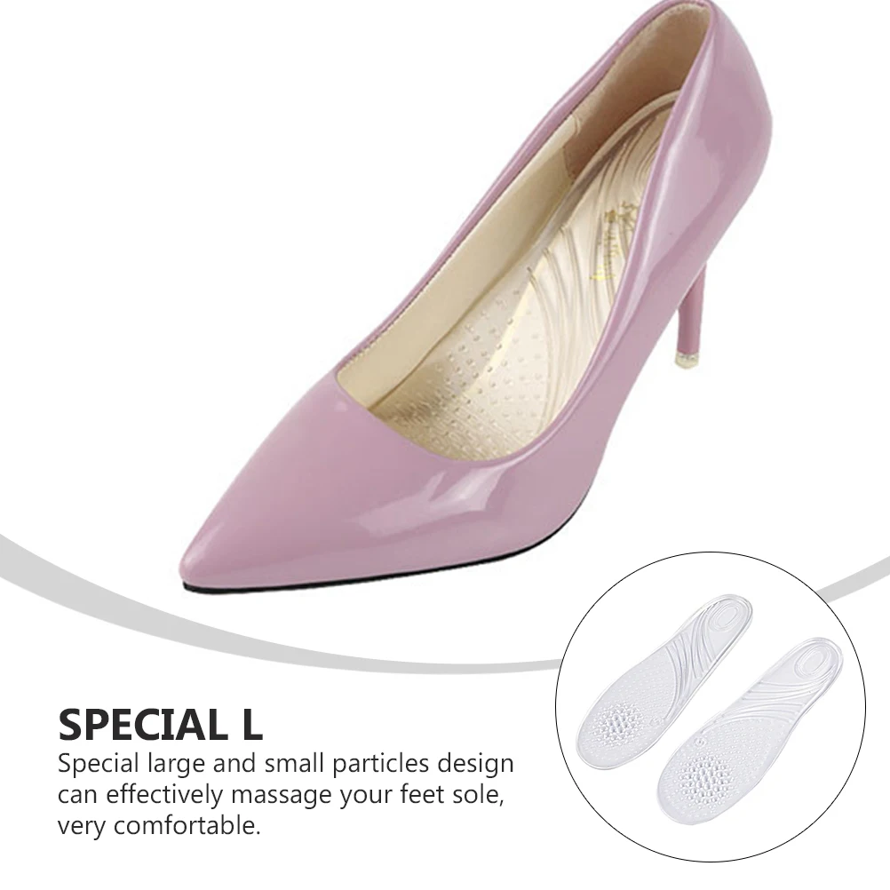 

1Pair Soft Silicone Insoles for Women Invisible Lightweight Foot Cushions with Arch Support Anti-Slip Massaging Design for Daily