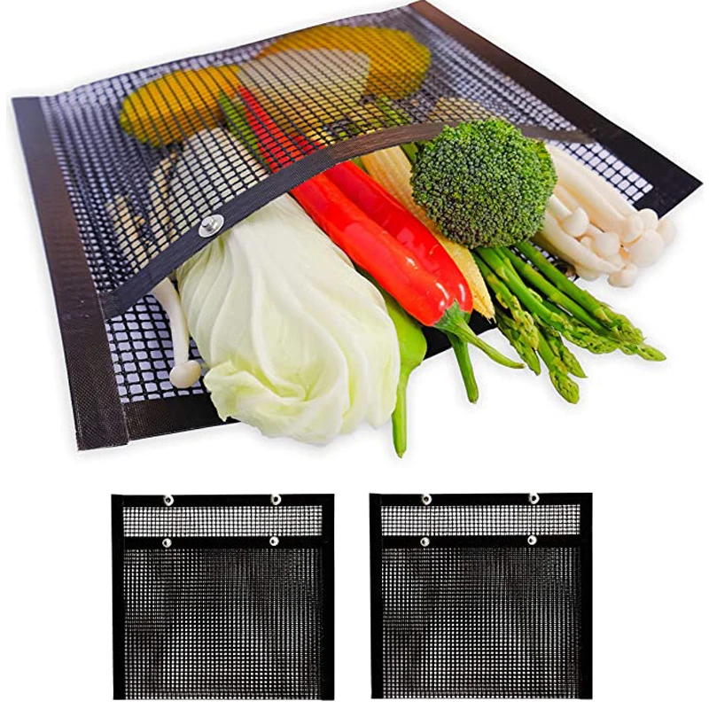 Non-Stick Mesh Bag Flon Barbecue Mesh Bag  Bbq Bag High Temperature Resistant Barbecue Mesh Bag