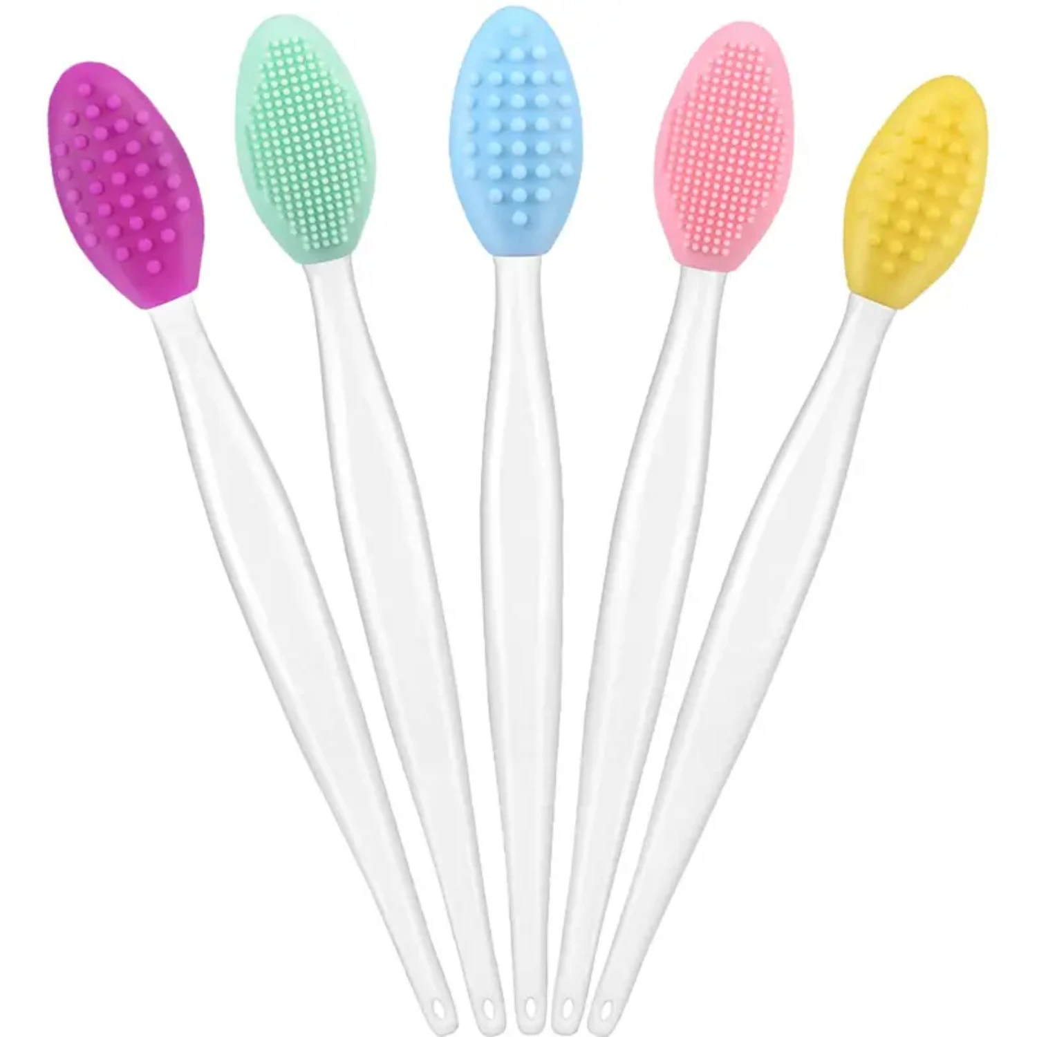 

Double Sided Silicone Lip Exfoliating Brushes Set of 5 for Smoother, Fuller Looking Lips Random Color 1 In 2 pcs.