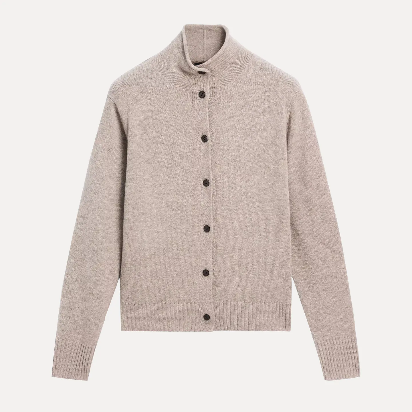 

2025 Winter New Women's Faion Personali Soft High Collar Sweater High Quali Knittedwear Long Sve Button up Cardigan