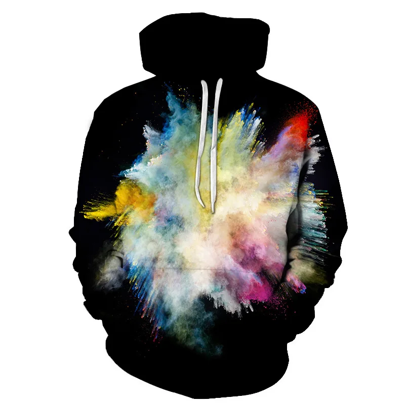 

3D Printing Pattern Art Color Explosion Gorgeous Men's/Women's Hoodie Street 3D Hip-Hop Cool Couple Pullover Sweater