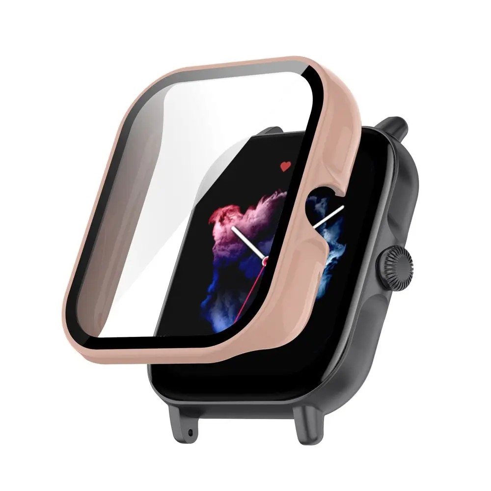 Funda protectora de pantalla de vidrio para reloj inteligente Amazfit GTS 3, carcasa dura de borde completo, marco de carcasa