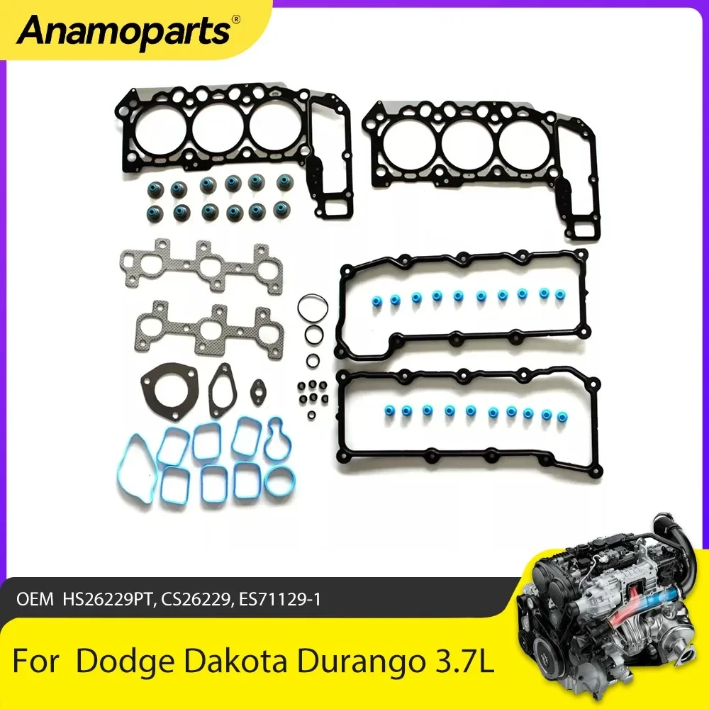 

Engine Parts Cylinder Head Set with Head Bolt Kit Fit 3.7L V6 GAS For Dodge Dakota Durango Ram 1500 Jeep Liberty 3.7L 02-05