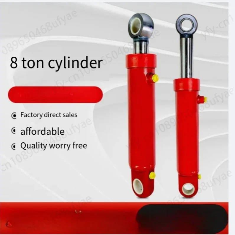 80-Bore double earring cylinder 8 tons hydraulic telescopic cylinder oil top forklift crane lifting platform ship