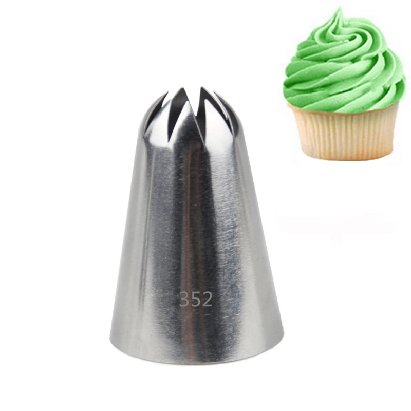 

Large #352 Cream Pastry Tips Stainless Steel DIY Cupcake Icing Piping Nozzles Cake Decorating Tips Fondant Pastry Baking Tools