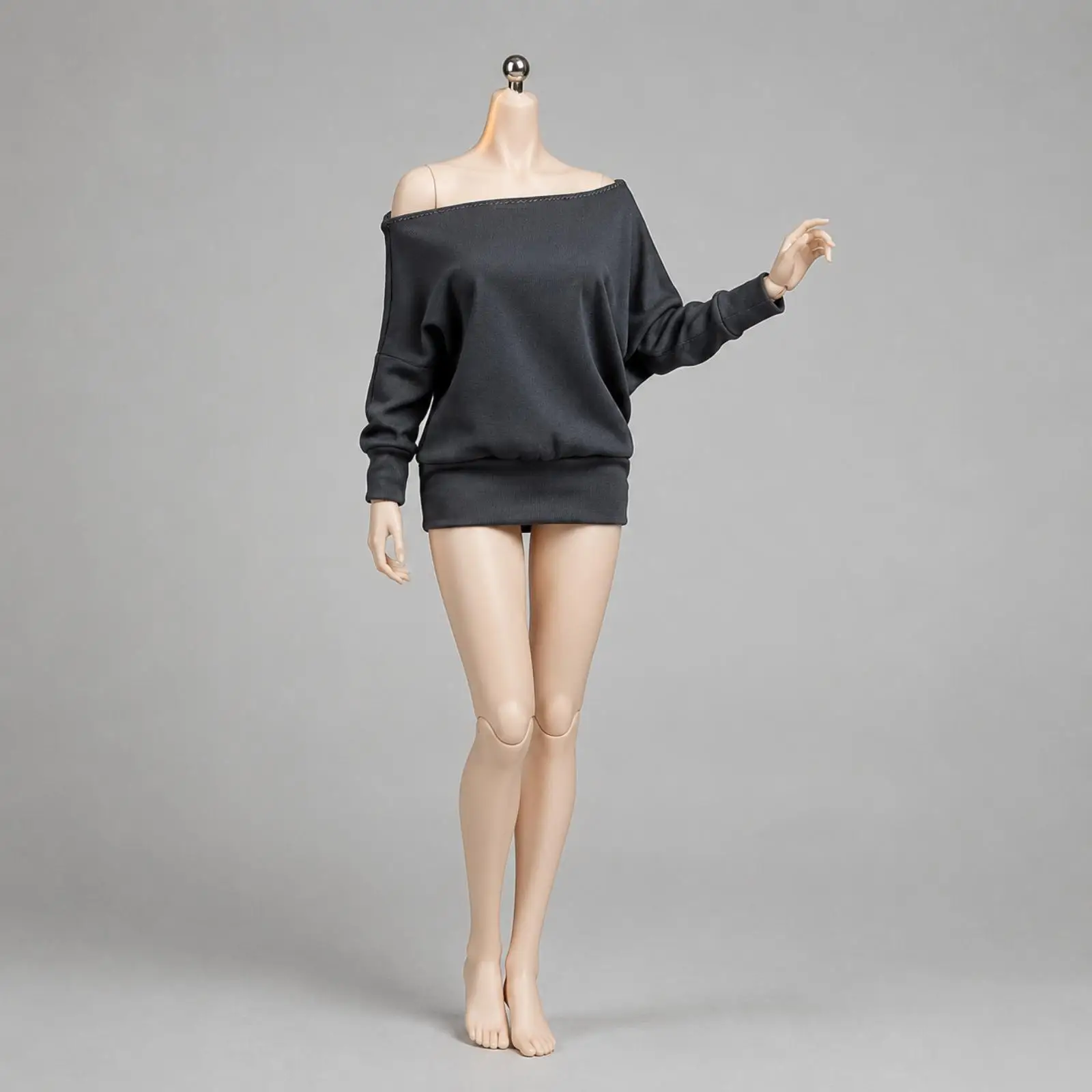 1 6 BJD Women Doll Clothing Off Shoulder Cotton Top Batwing Sleeve Draped Blouse Ribbed Waistband for Creative Styling
