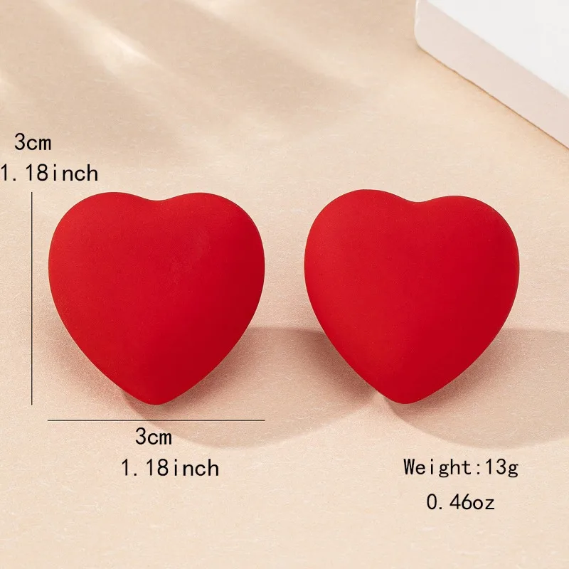 2PCS 3D Stereo Heart Stud Earrings, Elegant Romantic High Sense Design Delicate Ear Jewelry, Ideal Valentine's Day Surprise Gift