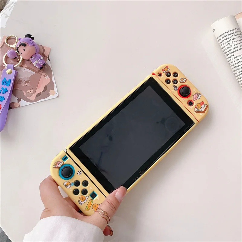 Sanrio Gudetama Anime TPU Soft Case Joycon Protective Shell Cover for Nintendo Switch NS OLED Console Crystal Cases Accessories