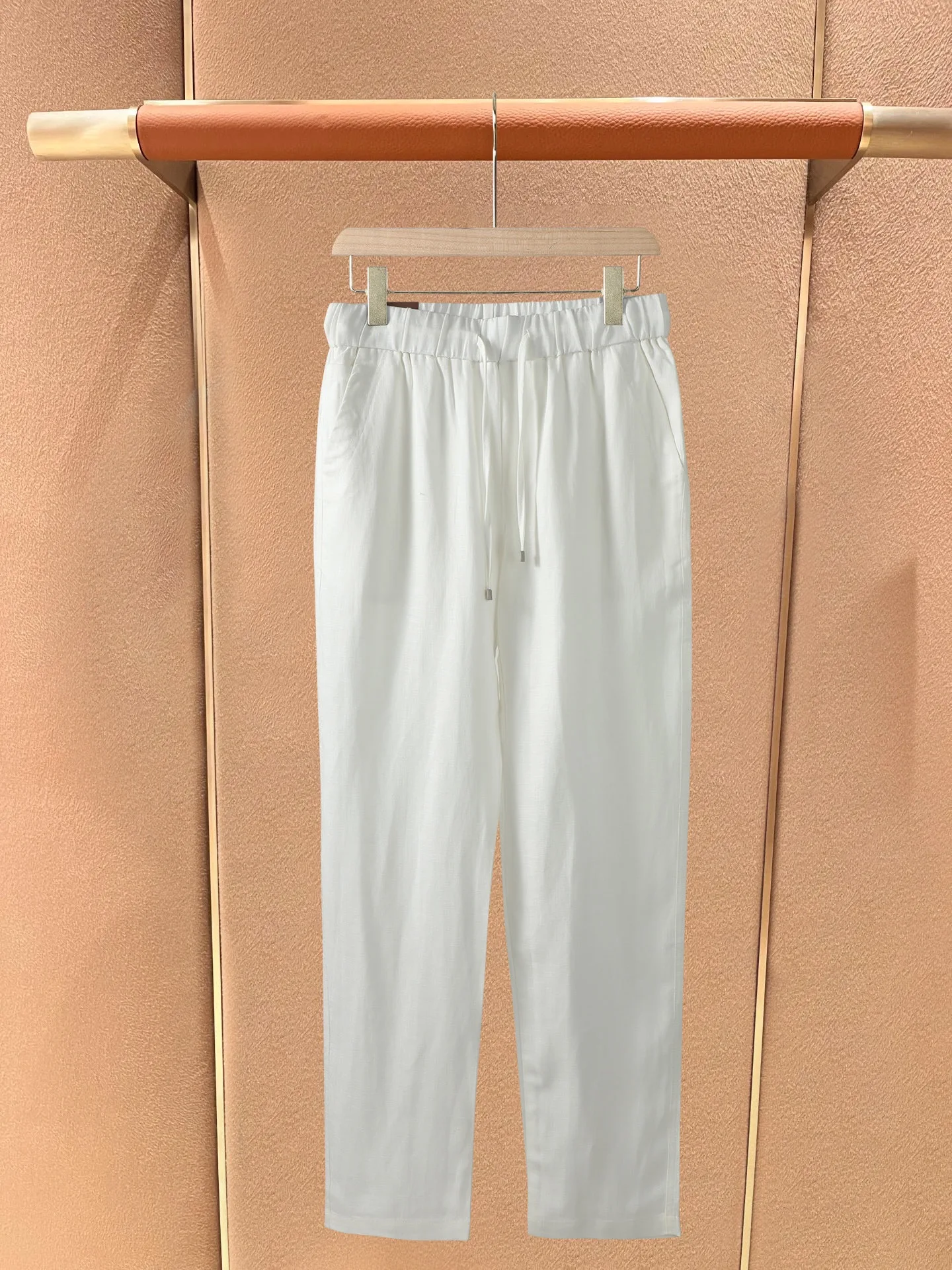 Ligentleman Summer Linen Business Casual Pants Men's mid Waist Straight Leg Long Trousers Comfortable Breathable Fashionable