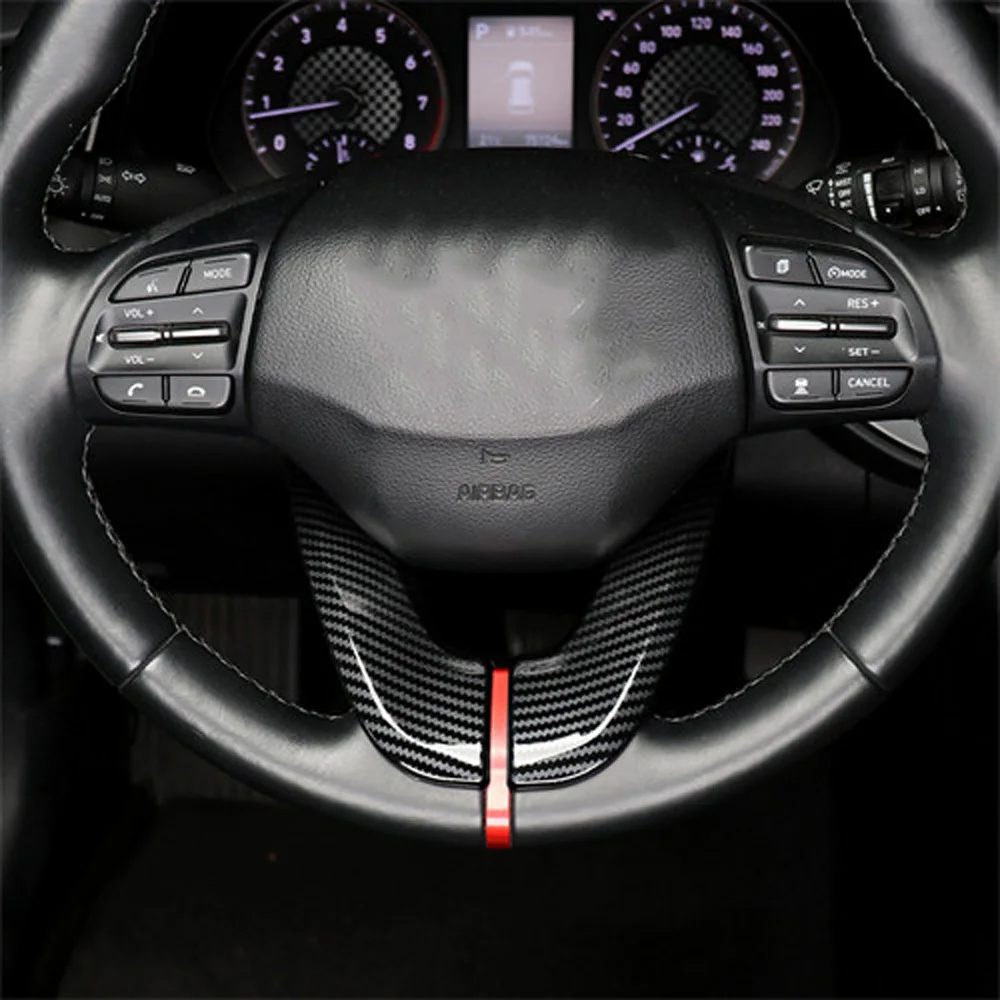 Carbon Fiber ABS Under Steering Wheel Detals Cover For Hyundai Veloster JS 2019-2022 Elantra GT 2018 2020