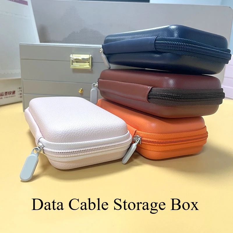 Data Cable Storage Box Portable Hard Drive CaseGenuine Skin-like USB Flash Drive PowerBank Digital StorageBox EVA Headphone Case