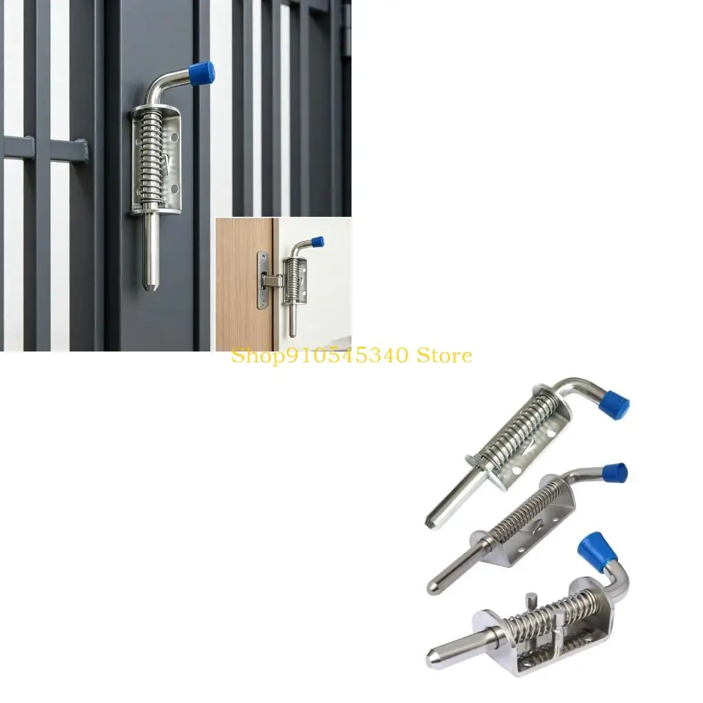 U2JA Trailer Cabinet Door Spring Lock Pin Bolt Hardware Stainless Steel Pull Handle Set for Storage Compartment Closures