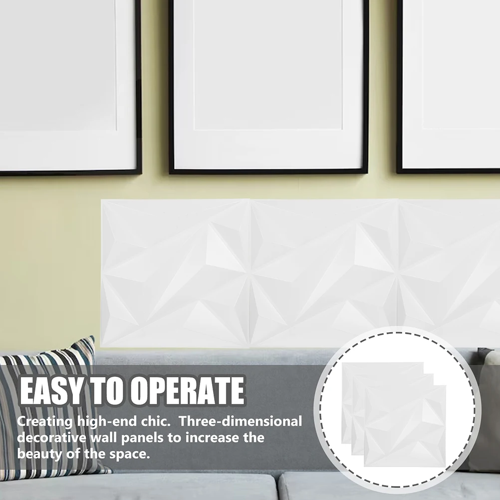 

3 Pcs 3D Decorative Wall Panels Panelling Three-dimensional Pvc Wallpaper for Interior
