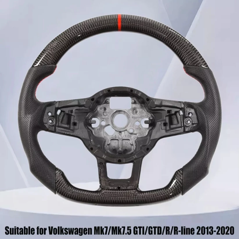 new Carbon Fiber Steering Wheel leather Alcantara For Volkswagen Golf 7 7.5 GTI GTD GTE R 2013-2020 Polo GTI Tiguan Passat DSG