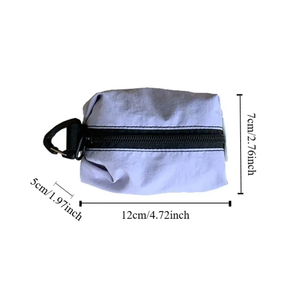Portable Nylon Cloth Coin Purse Solid Color Korean Style Zipper Small Item Bag Large Capacity Lightweight Cosmetic Bag Travel