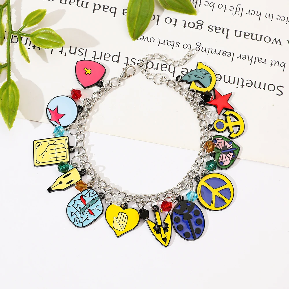 Fashion Cartoon Movie Miraculous: Le Film Pendant Bracelet Heart Zinc Alloy Pendant Accessories Butterfly Ladybug Bracelet