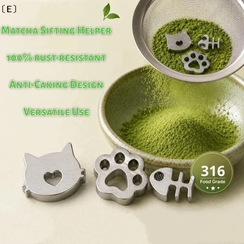 〔E〕Stainless Steel Matcha Sifter Fine Mesh Anti-Caking Baking Tool Portable For Outdoor Picnic Home Cafe Matcha Preparation