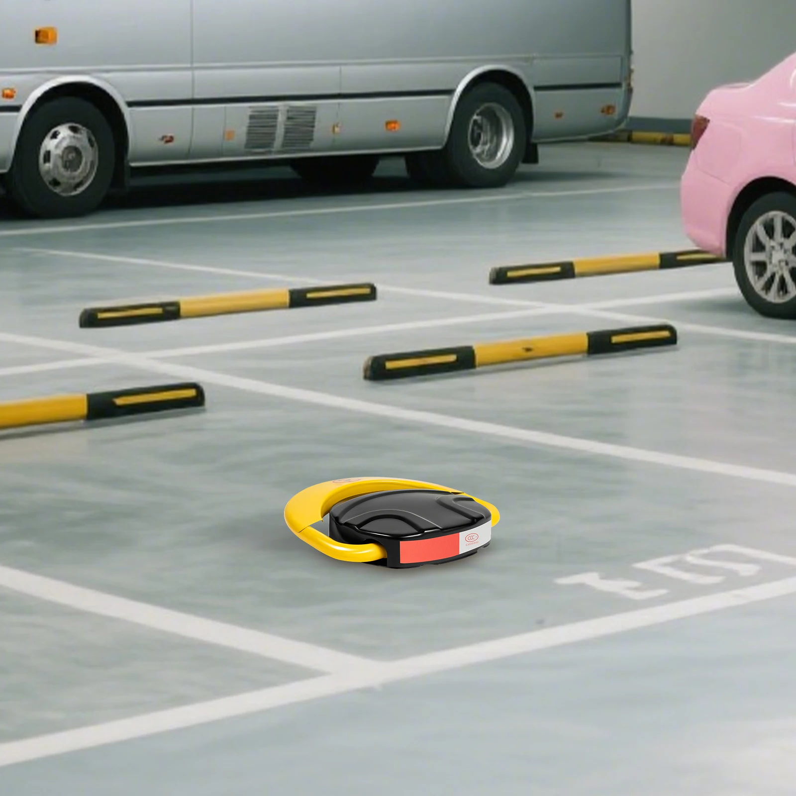 Remote Control Parking Lock, 65.6FT Private Car Parking Latch Auto Space Stall Barrier w/Reflective Stripe for Hotels, Offices