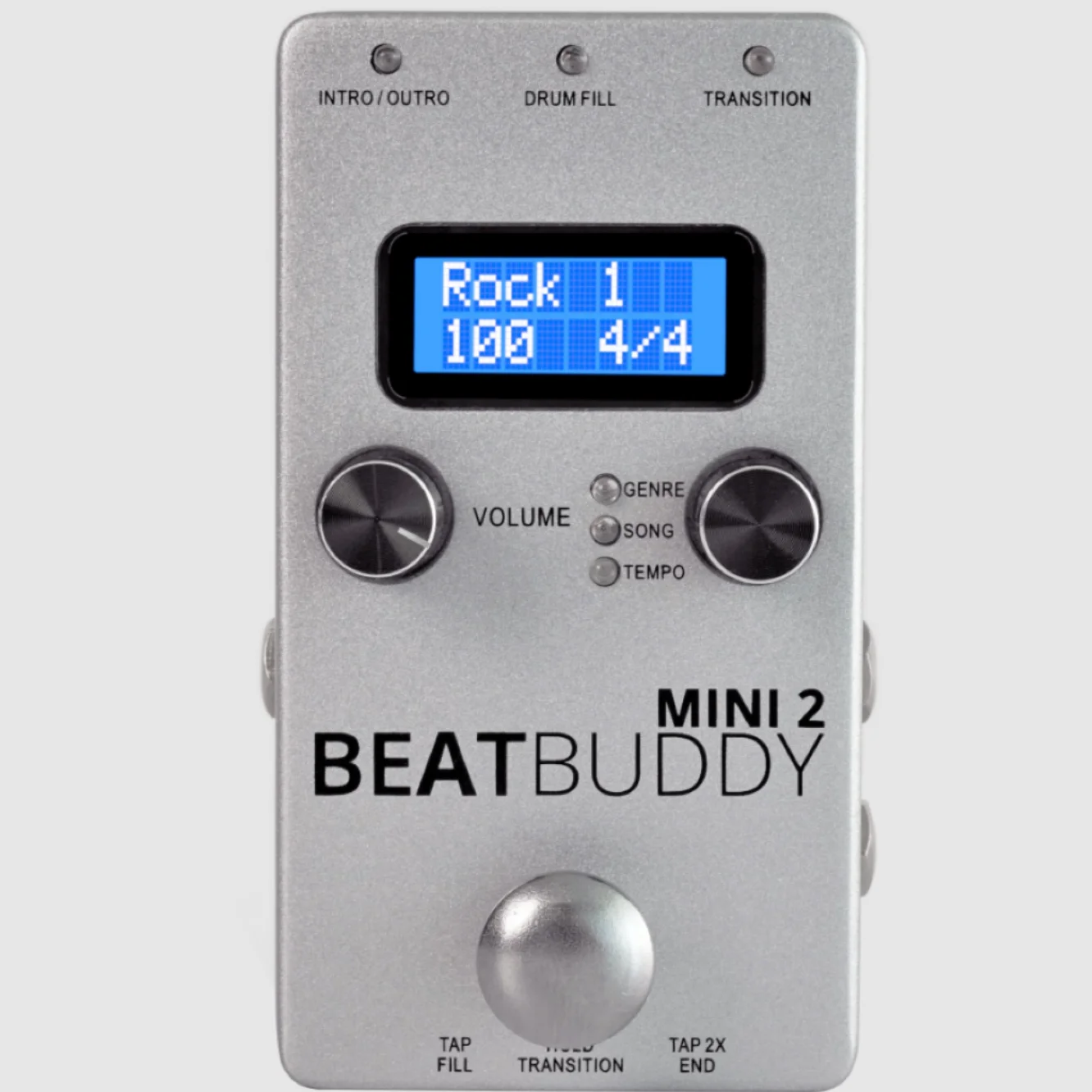 Singular Sound BeatBuddy Mini 2 portable drummer pedal with an on-screen visual metronome,volume wheel for elite performance