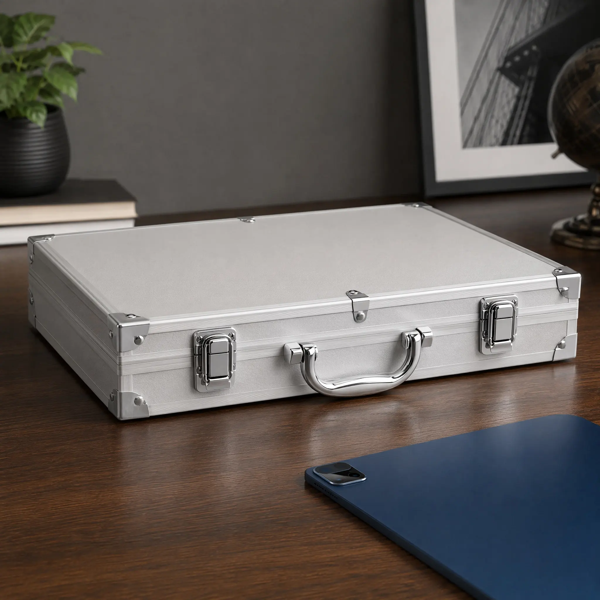 Portable Aluminum Alloy Tools Box Large Capacity Lockable Flight Case for Home Office Travel Medicine Storage Container