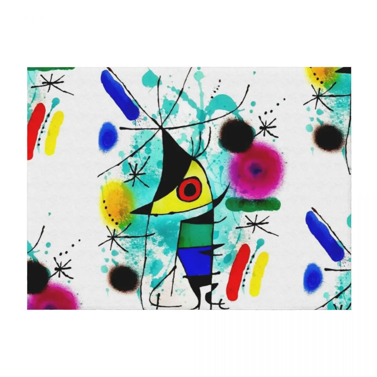 

Joan Mir3 Abstract Surrealism - 'The Singing Fish' Throw Blanket Luxury St Plaid Heavy sofa bed Blankets