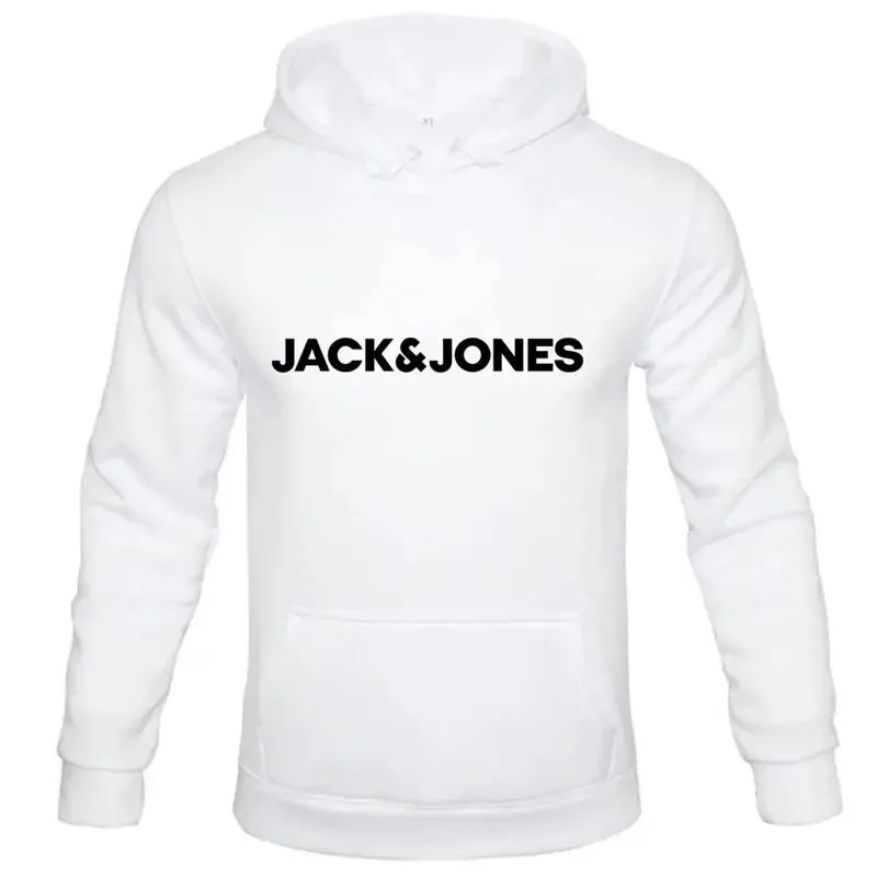 Jack and Jones trendy fashion casual sportswear comfortable printed loose top pullover hooded sweatshirt street wear