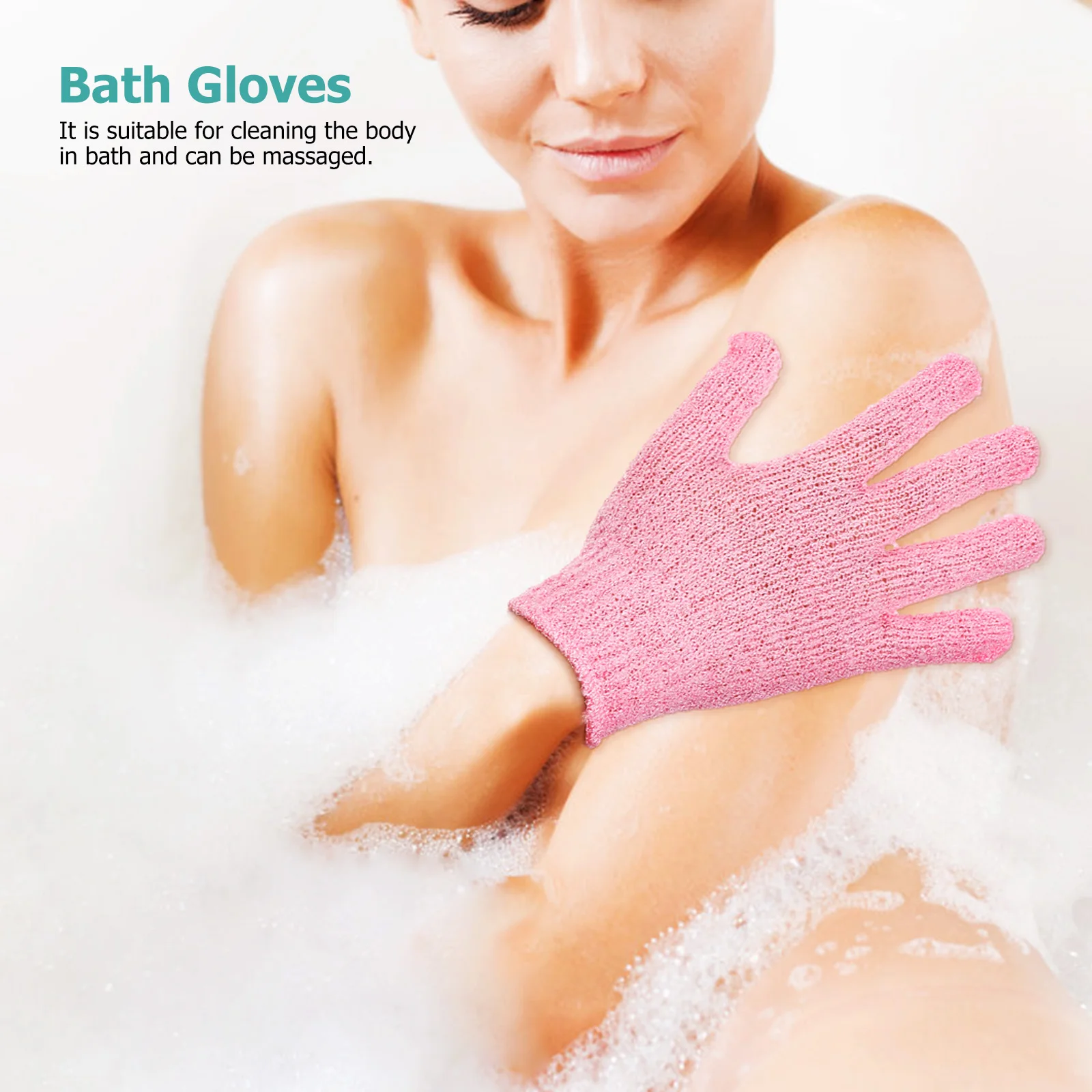 قفازات مزدوجة الجوانب لتنظيف الجسم، قفازات حمام للاستحمام للنساء، قفاز تقشير الجسم لأداة النساء